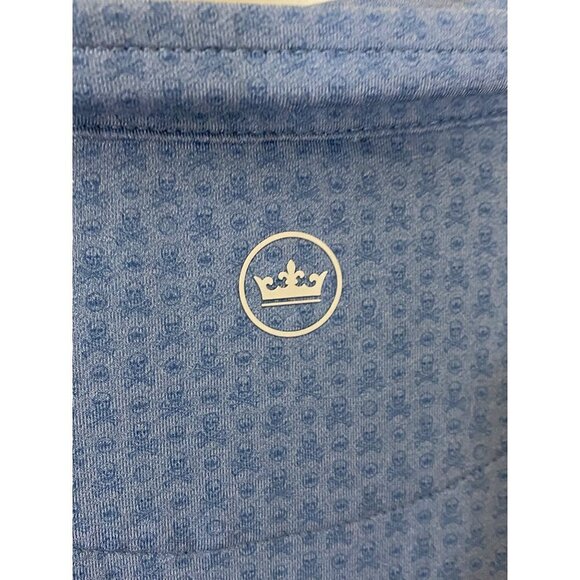 Peter Millar Men's Blue Mini Skull Print Long Sleeve Sweater - 4XT - Picture 3 of 15